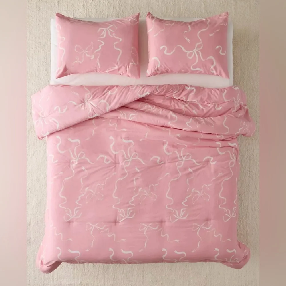 UO Painted Bows Duvet Cover Set Size Twin/Twin XL